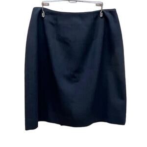 Amanda Smith Pure Wool Classic Black Pencil Skirt Womens Size 6